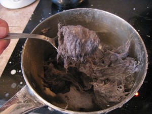 Mixing lint clay